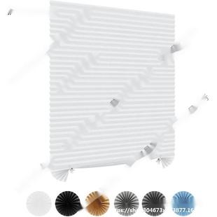 Curtain Curtain Pleated Sticky Blinds Curtain Bedroom Leaf Window Blackout Perforated Household Blackout Curtain Blinds Free Self-Curtain