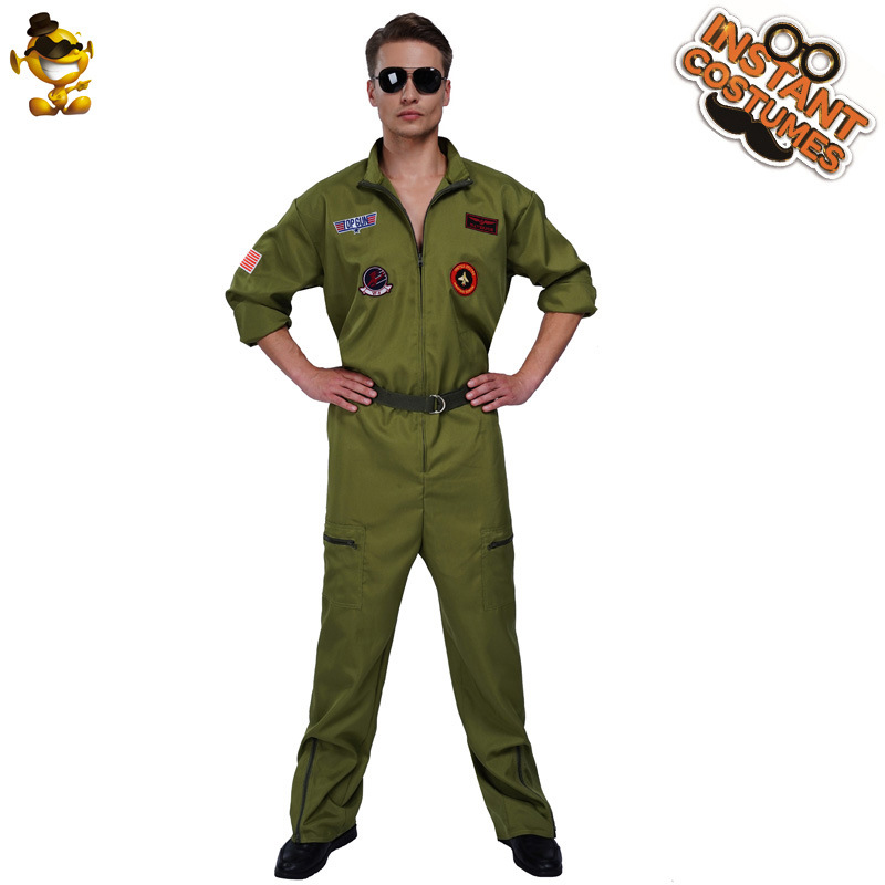Traje de piloto de los hombres adultos traje de rendimiento Halloween Masquerade traje de fiesta de cosplay image 1