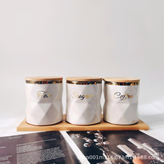 創意メッキ陶磁器密封缶ドリル収納缶キッチン調味料缶砂糖缶コーヒー缶茶葉収納缶