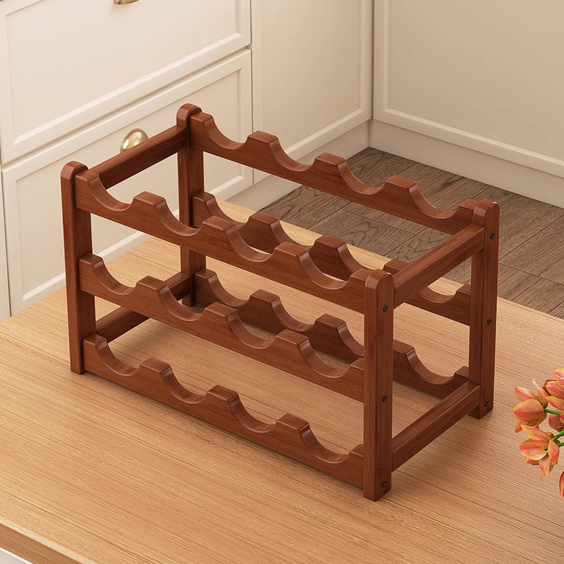 Red Wine Rack Storage Rack Household Wine Rack Wine Display Rack Wine Cabinet Bar Simple Grid Rack Display Rack