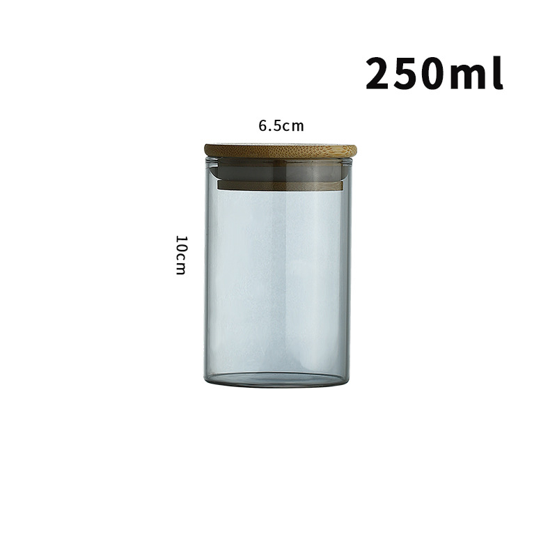 Botellas de vidrio negro transparente grandes y pequeñas para almacenar té, granos, especias y muestras de alimentos, frascos de almacenamiento sellados.