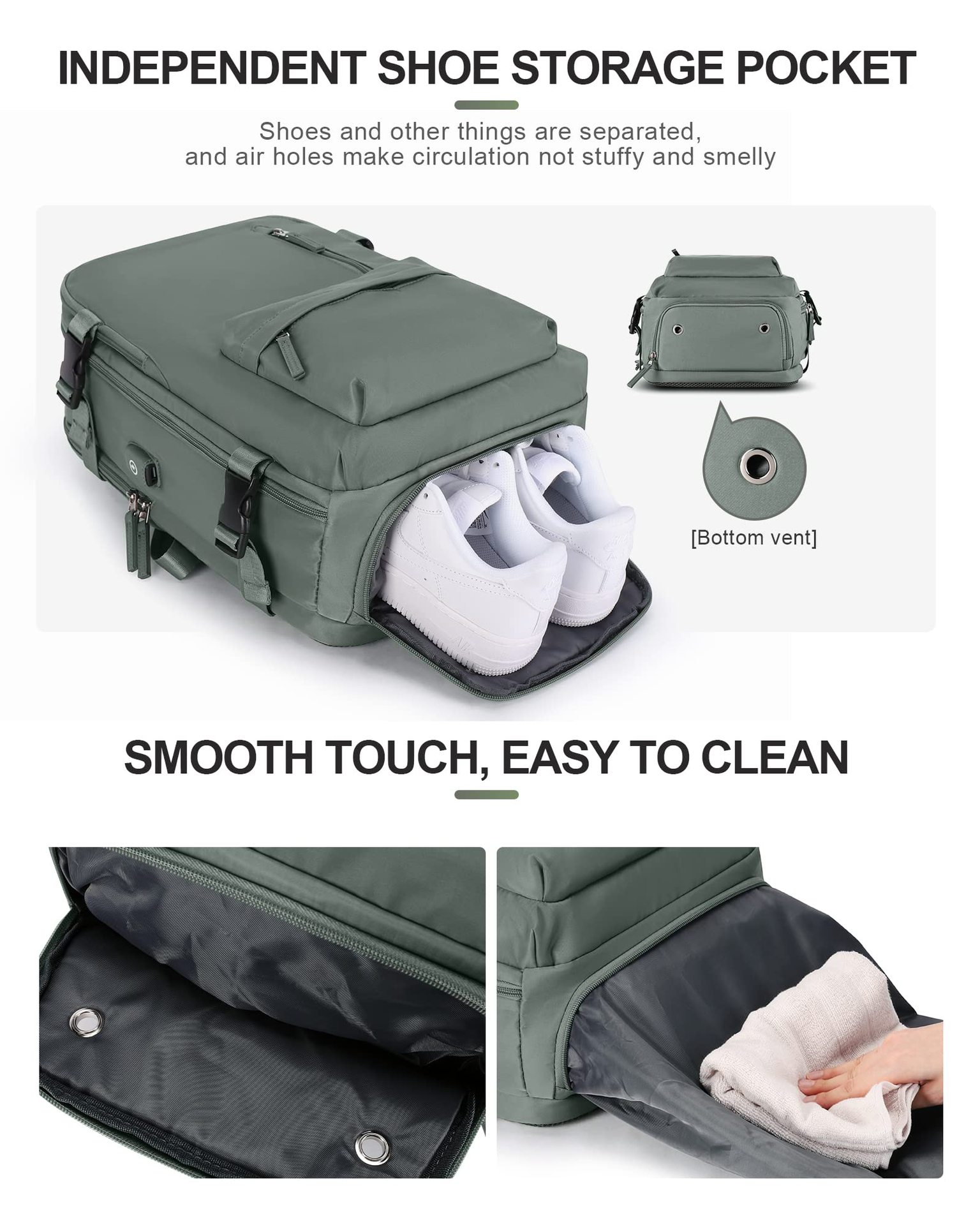 1875g Weight Nylon Lining Material Zipper Closure Type Double Shoulder Straps Strap Type Functional Backpack Bags Type Travel, Daily Occasion Nylon Material Women's Backpack Backpack Solid Color Pattern All Seasons Season Unisex Gender Streetwear Style Square Shape Solid Color Travel Daily Women's Backpack 52