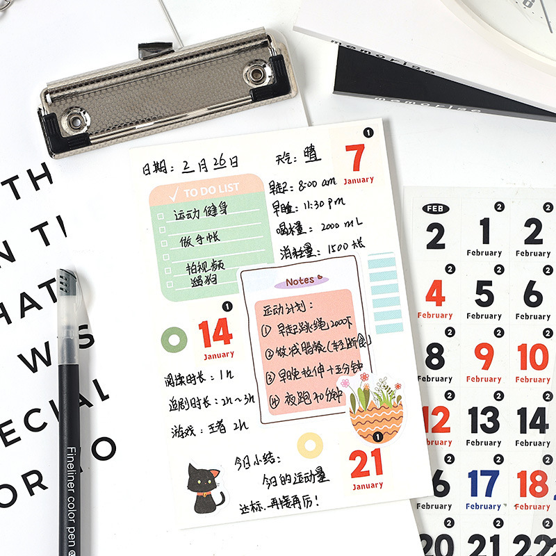 Pegatinas impermeables transparentes para mascotas 365 días de fecha pegatinas transfronterizas de etiquetas transparentes de fecha