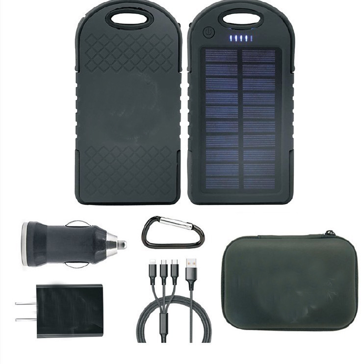 跨境礼品移动电源套装手机充电器三合一编织数据线耳机电源头便携