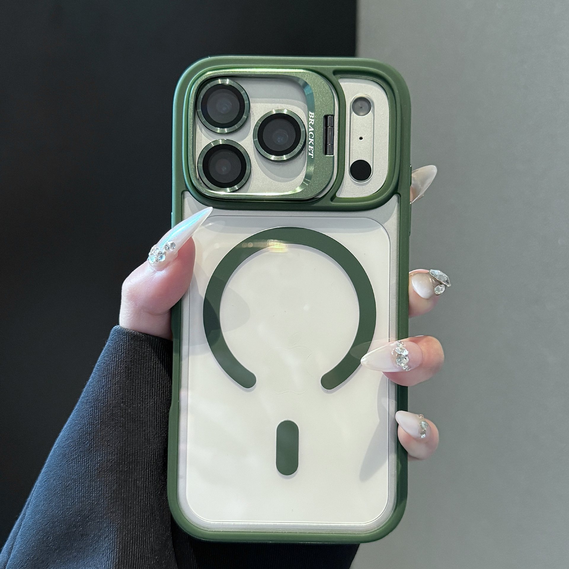 Funda con Soporte de Lente para iPhone 17 18 Pro Max Acrílico Transparente Mate Carga Magnética image 11