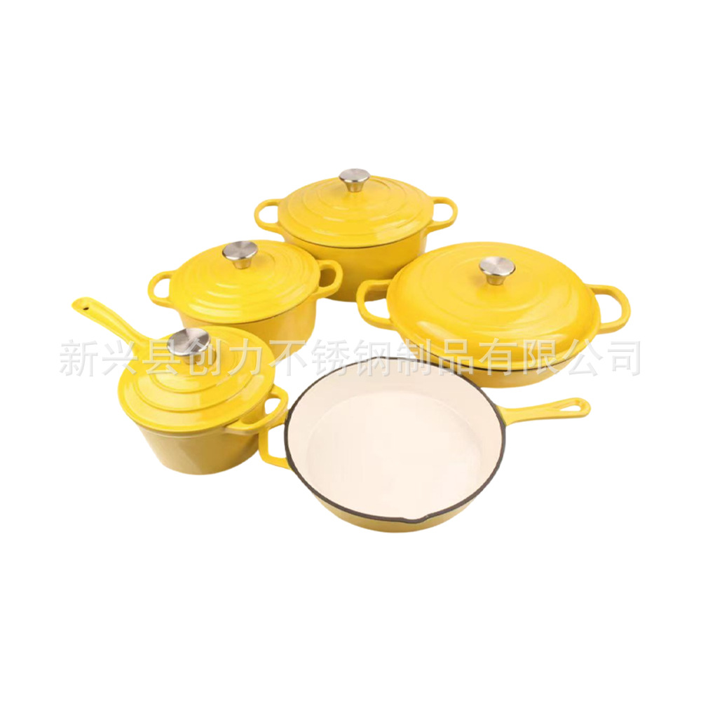铸铁珐琅锅Manufacturer's enamel pot set无涂层汤锅炖锅妈咪锅 铸铁珐琅锅Manufacturer's enamel pot set无涂层汤锅炖锅妈咪锅