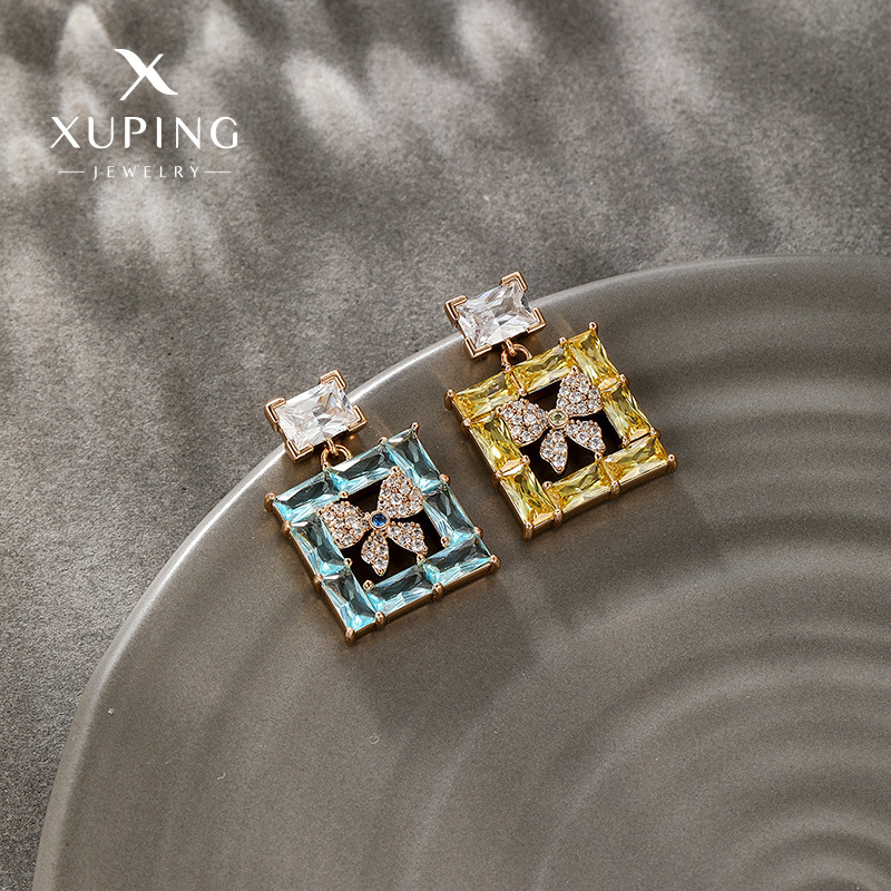 Fashionable geometric square sophisticated stone inlay