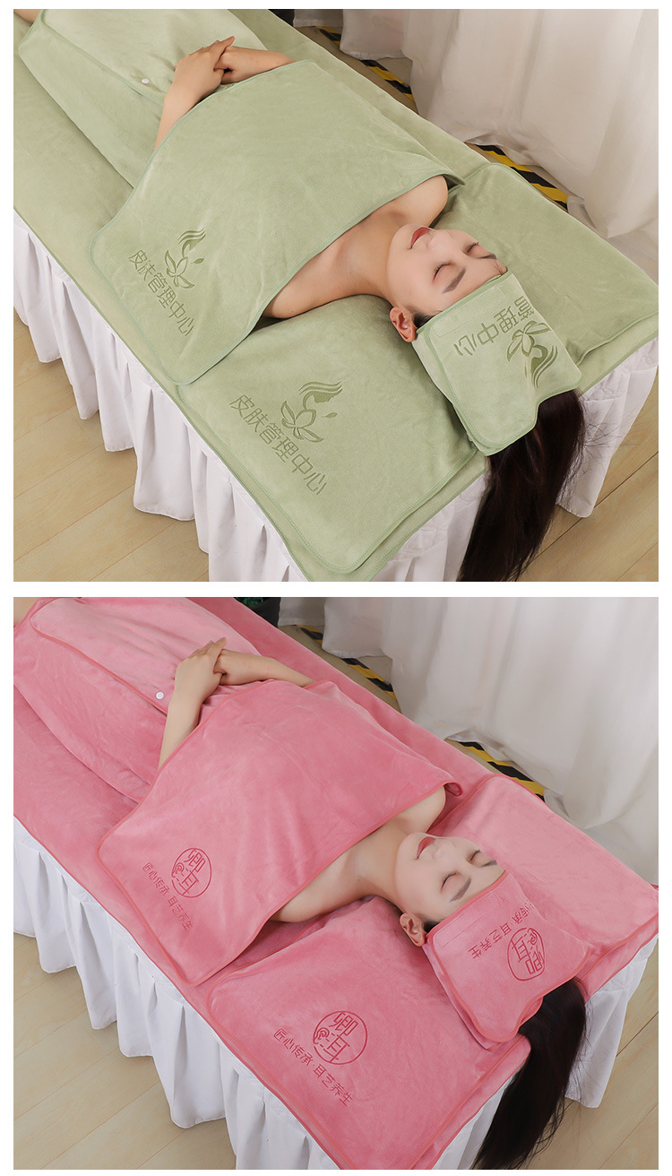 Beauty salon towel special set, turban, bed, bath towel, bath skirt set, absorbent, non-shedding, printable LOGO