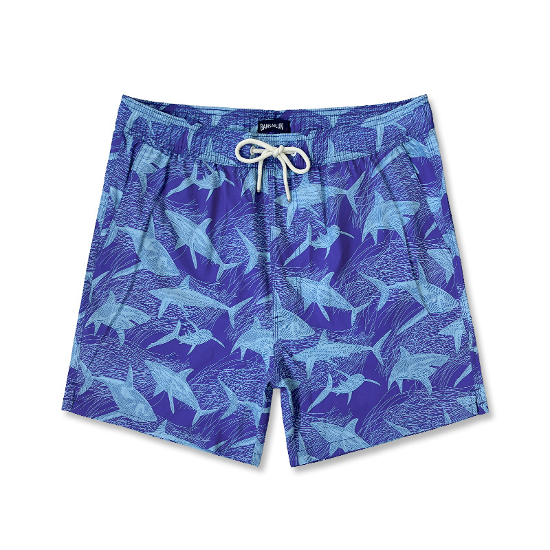 Men's Quick-drying Beach Shorts Loose Fit Elastic Swim Trunks_voghion.com