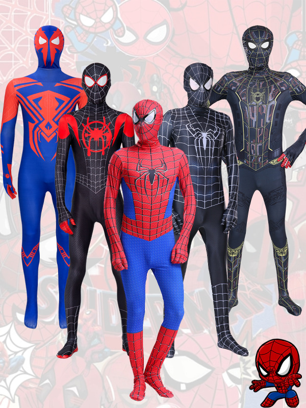 スパイダーパラレルユニバースマンマイルズハロウィンコス衣装子供用ヘッドギア服大人グウェンジャンプスーツ|undefined