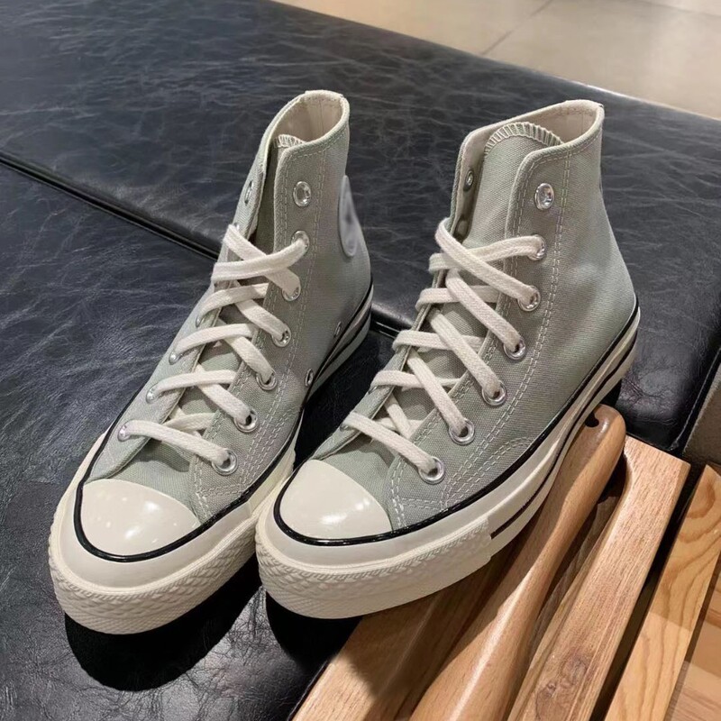 Meiqi Converse New 1970S Soft Mist Green Light Gray Green Casual Sports High and Low Canvas Shoes A02756C