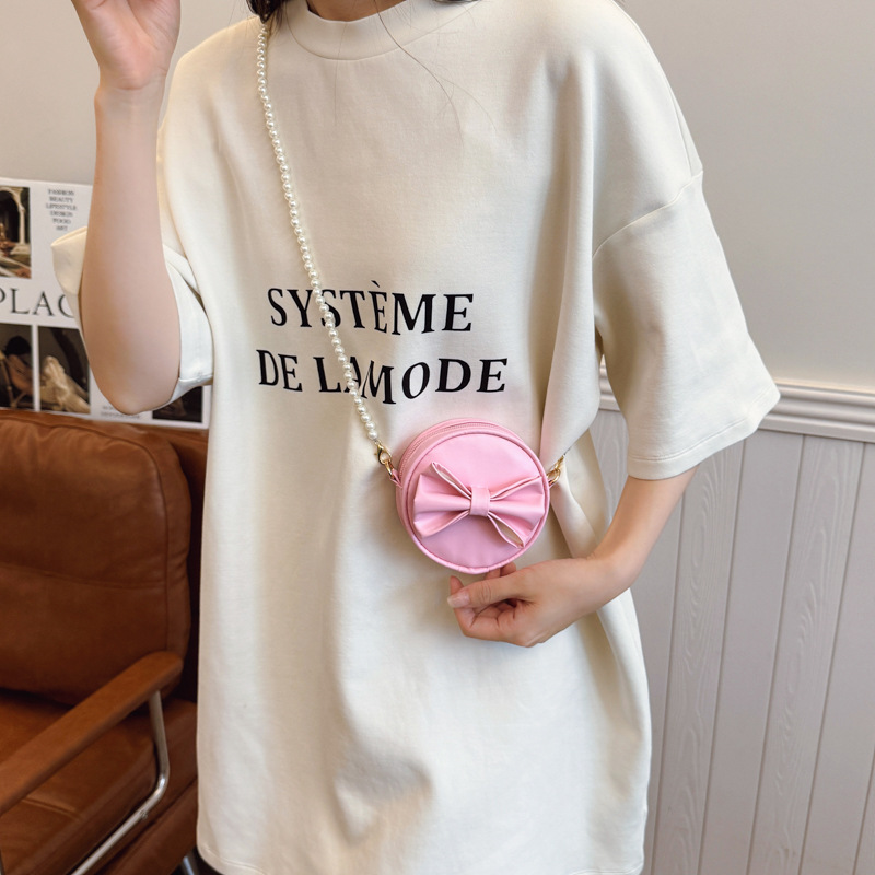 Hermosa bolsa de hombro para niñas, mini cadena de perlas, bolsos para bebés, nuevos bolsos para niños