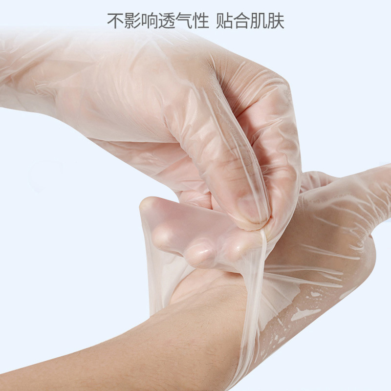 Guantes de pvc desechables de calidad alimentaria guantes espesados transparentes al por mayor belleza y peluquería guantes de PVC fabricante 50 pares