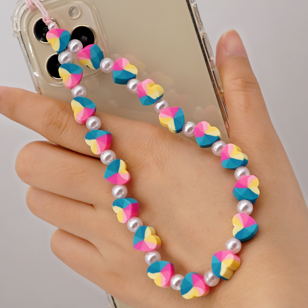 ethnic small daisy pearl beaded mobile phone chainpicture7