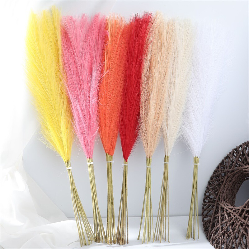 55cm Artificial Flowers Reed Pampas Grass Artificial Flowers Decorative Flower Arrangements Living Room Wedding Floor Decoration Artificial Flowers Plants