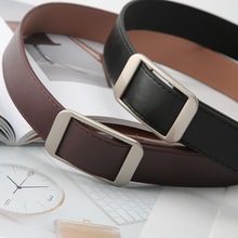 韩版新款无孔皮带女装饰简约百搭休闲学生牛仔裤腰带男免打孔ins