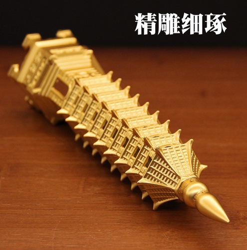 Manufacturer wholesale pure brass Wenchang Tower ornaments 9 ninth floor 13 thirteenth floor study desk decoration crafts