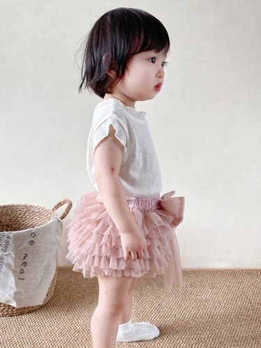 Baby girl fart skirt summer new style foreign style girl tutu dress pp pants girl princess dress convex mesh dress