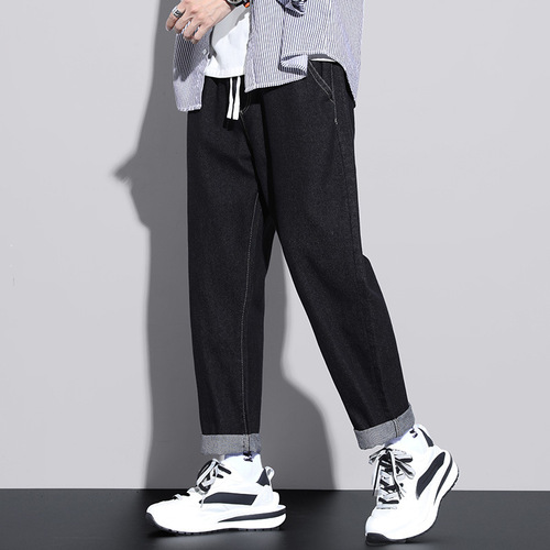 Men's Jeans Pants for Spring and Autumn in Guangzhou Xintang Straight Leg Wide Leg Sporty Casual Pants Without Magnet and Iron