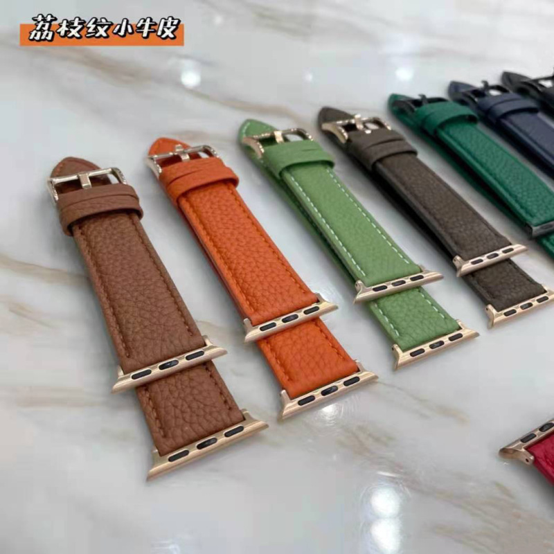 Suitable for Apple Watch leather strap iwatch2/3/4/5/7/SE lychee pattern casual replacement men and women wrist strap fashion Suitable for Apple Watch leather strap iwatch2/3/4/5/7/SE lychee pattern casual replacement men and women wrist strap fashion