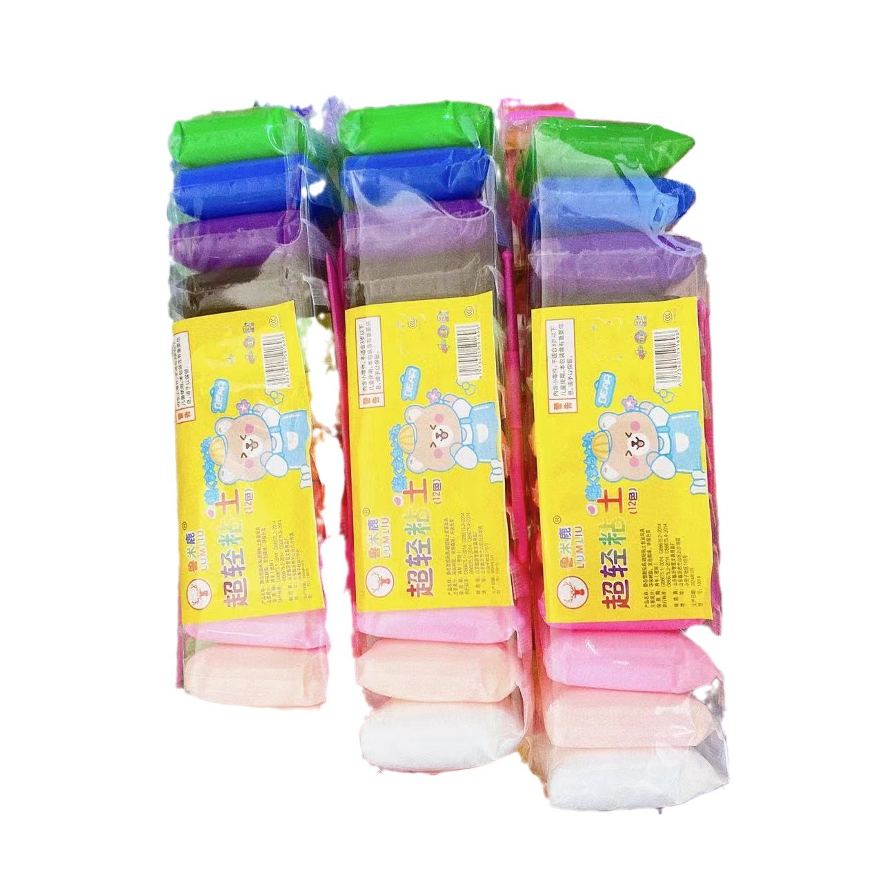Bolsas infantiles de arcilla ultraligera creativa DIY juguetes hechos a mano barro ultraligero espacio barro color barro 12 color conjunto con trabajo