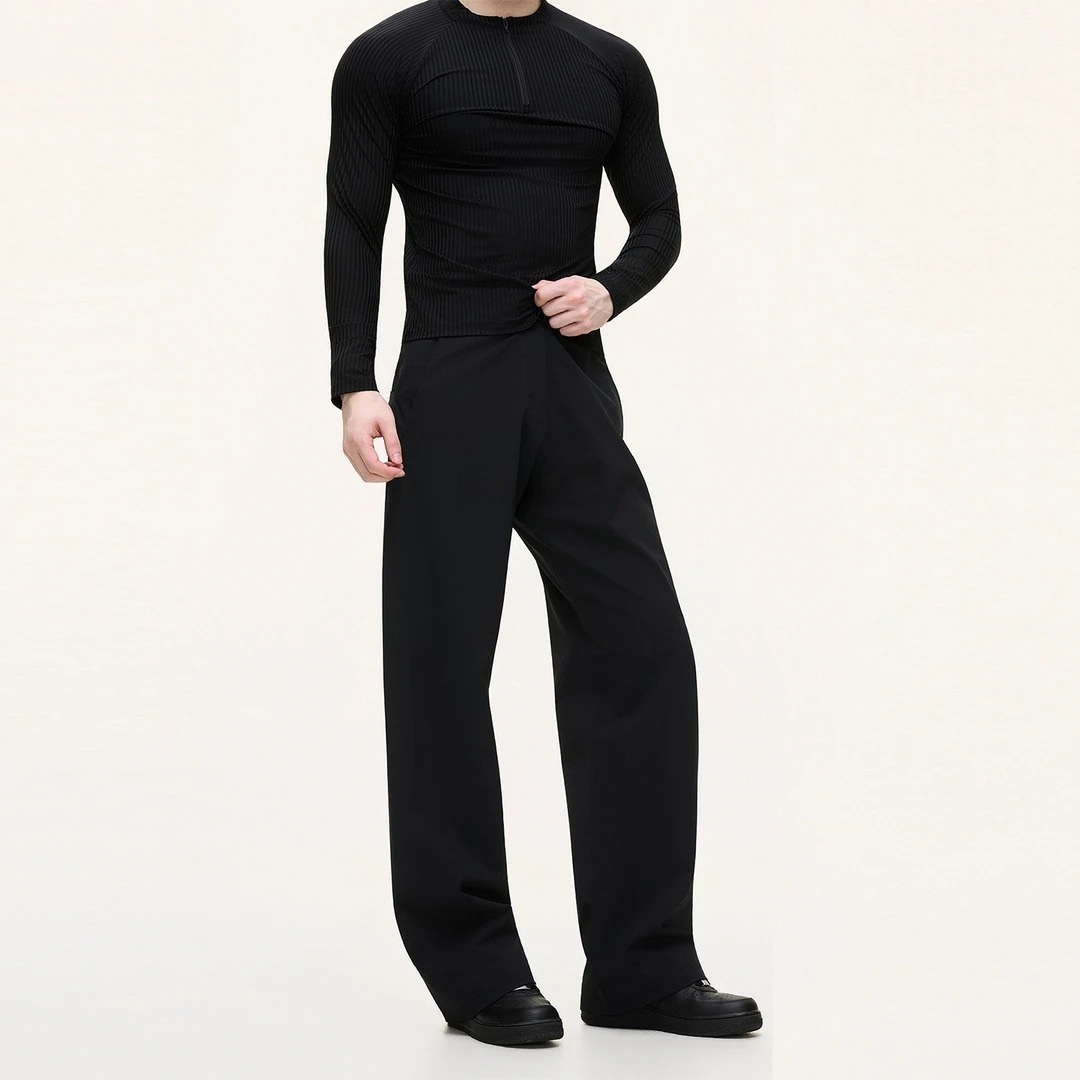 New autumn collection: simple, comfortable, unique, versatile, trendy designer style, clean design men's straight-leg casual trousers