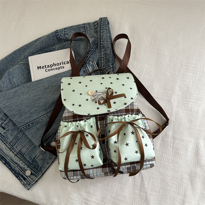 Mochila de mujer retro alta sensación bolso coreano simple de alto valor de tela Oxford correa mochila pequeña