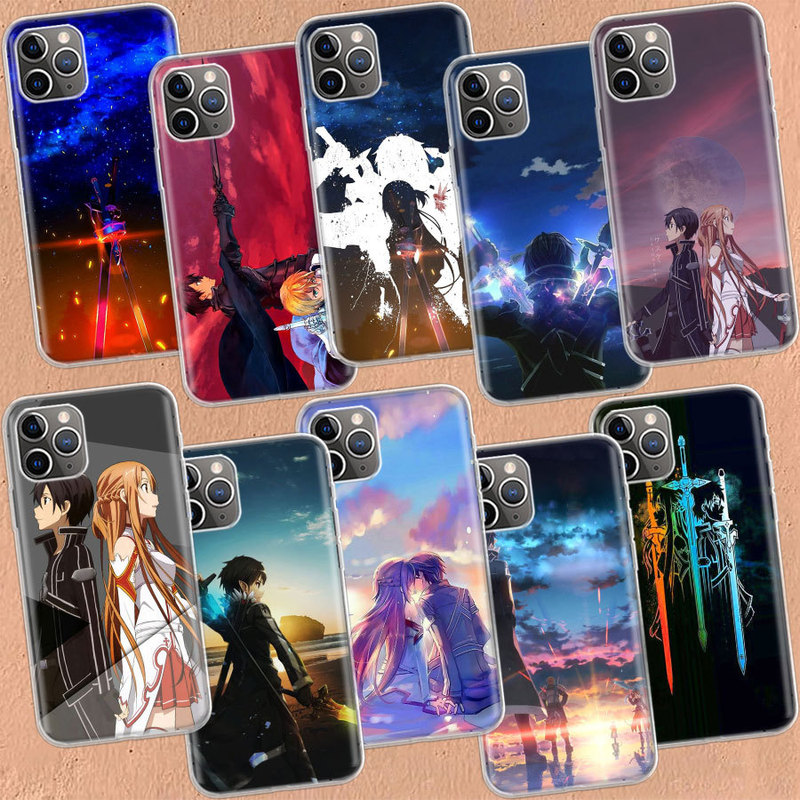 For Apple Mobile Phone Case Sword Art Online SAO Animation Clear Shell iPhone 11 13 14 Pro 15 Pro