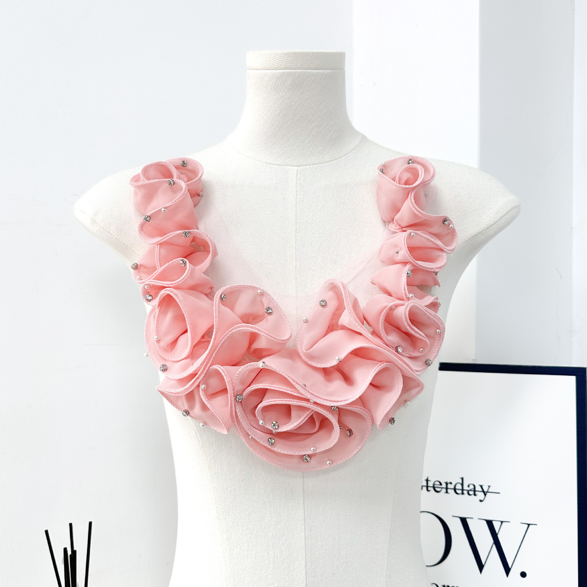 Flores transfronterizas supergranas auriculares estereoscópicas flores estereoscópicas accesorios de flores grandes vestidos de boda material de traje de baile