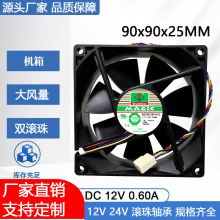 9025 12V 0.60A 9CM/厘米 双滚珠 支持pwm温控 电源机箱散热风扇