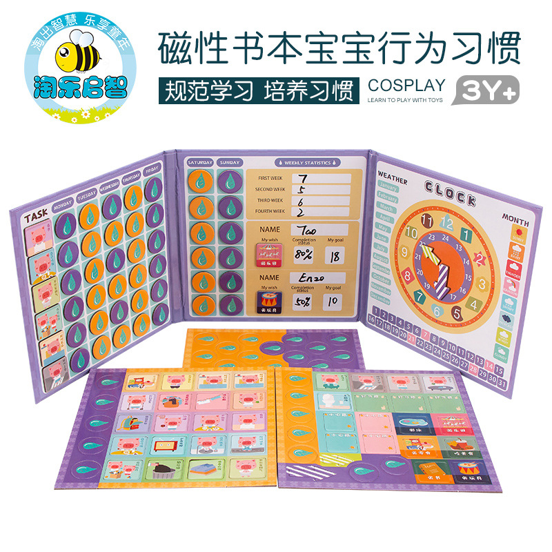 Los niños Montessori Educación Temprana de madera libro magnético ejercicio bebé concentración entrenamiento material didáctico kindergarten juguetes educativos
