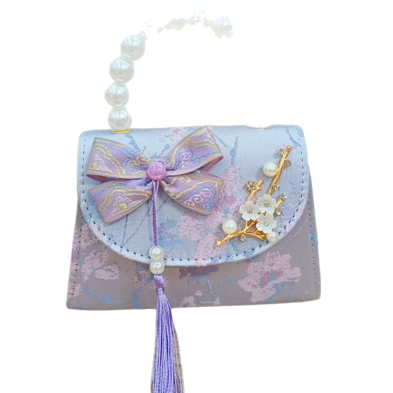 Bolso de arco de borda para niños bolso de moda de perlas bolso de cambio accesorios de ropa china princesa bolso de mano diagonal