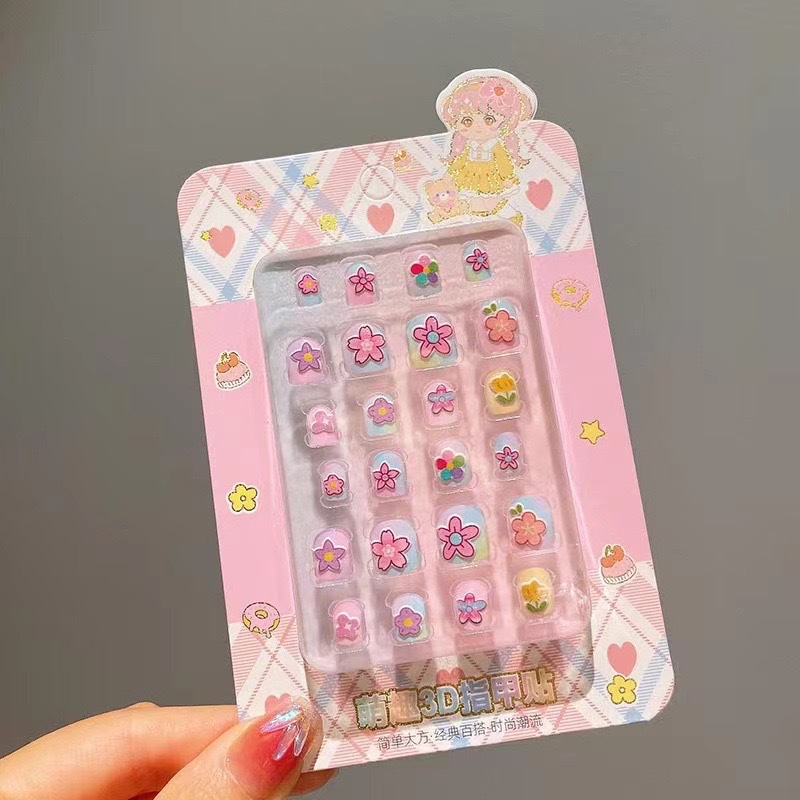 Niños dibujos animados estereoscópicos pegatinas de uñas niñas parches de uñas bebés desmontables impermeables uñas al por mayor