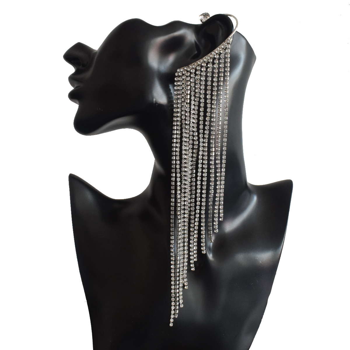 Fashion Wing Alloy Diamond Long Tassel Earrings display picture 1