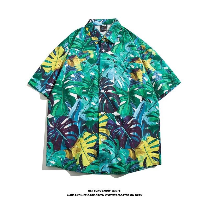 Camisa con botones de solapa suelta de manga larga de todo fósforo de la calle para hombres Venta caliente Flor colorida Impresión digital 3D