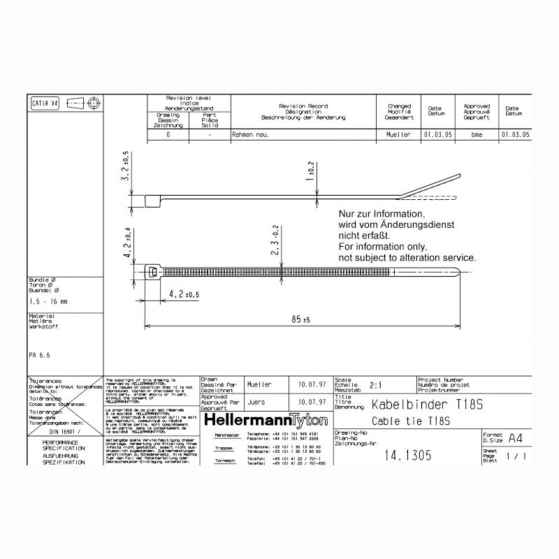 HELLERMANNTYTON������̫ͨ����������T18S-PA66HS-NA  111-00534