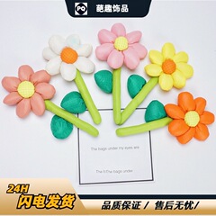 ひまわり、サンフラワー、綿詰め布製7枚花びらの花、卸売DIY装飾品、フラワーバスケット用アクセサリー、箱やバッグ用アクセサリー、手作りの花