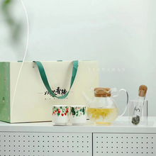 2024新款绿茶器高硼硅玻璃冷泡壶套组礼盒装一壶两杯茶具香器套装