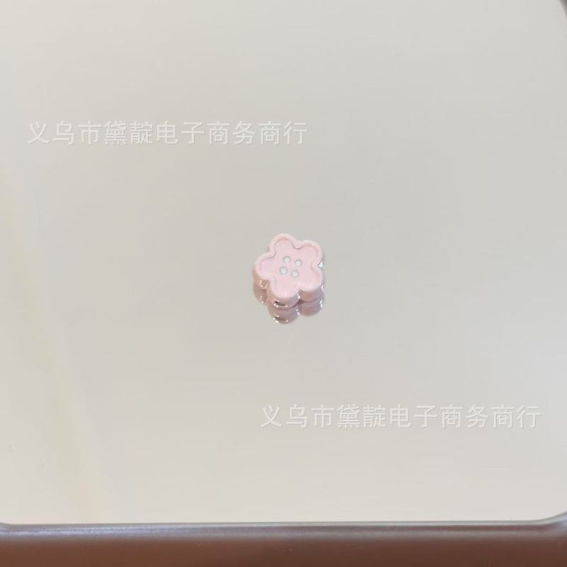 烤漆合金花朵纽扣串珠 diy钥匙扣手机链项链手链耳环服装饰品配件|undefined