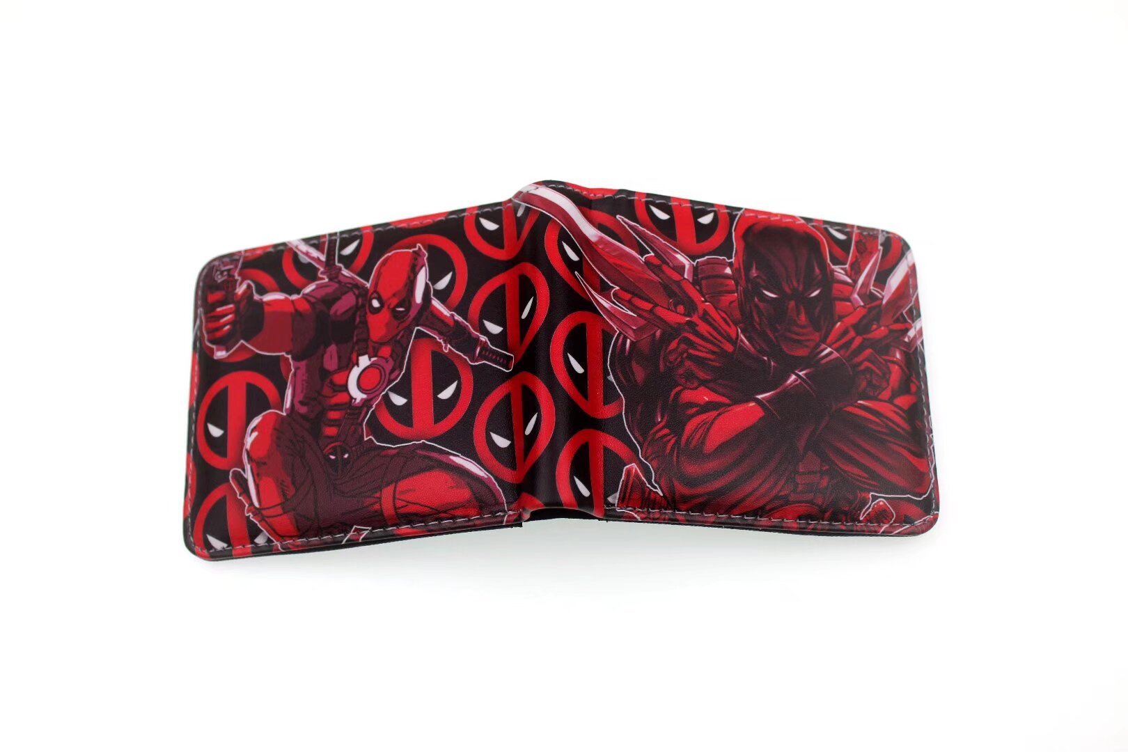 American cine y televisión de dibujos animados personaje patrón X-War policía Deadpool billetera de alta calidad de la PU billetera estudiante de dos veces billetera