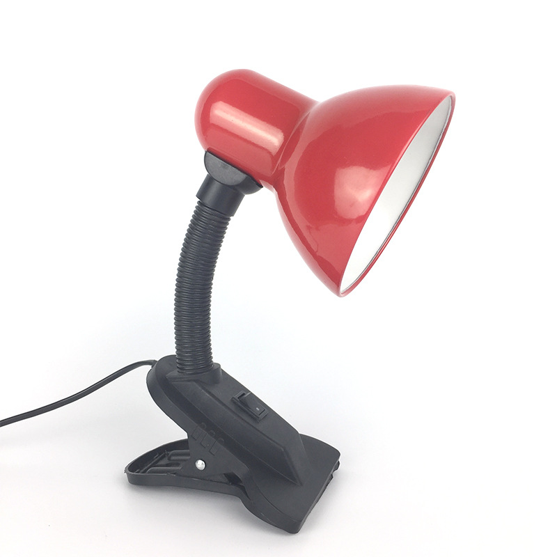 Lámpara de escritorio tradicional pequeña, brazo flexible, interruptor de un solo botón, colores variados
