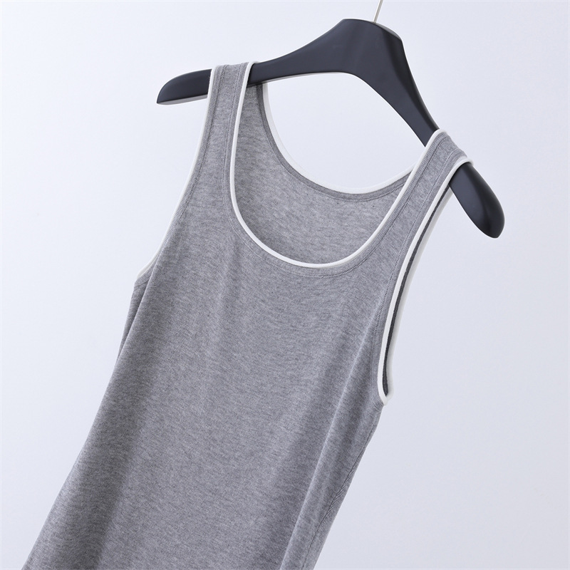 2026 Spring/Summer New 100% Tencel Women's Round Neck Knitted Sleeveless Camisole Slim Fit Short Base Layer Thin Top 2026 Spring/Summer New 100% Tencel Women's Round Neck Knitted Sleeveless Camisole Slim Fit Short Base Layer Thin Top