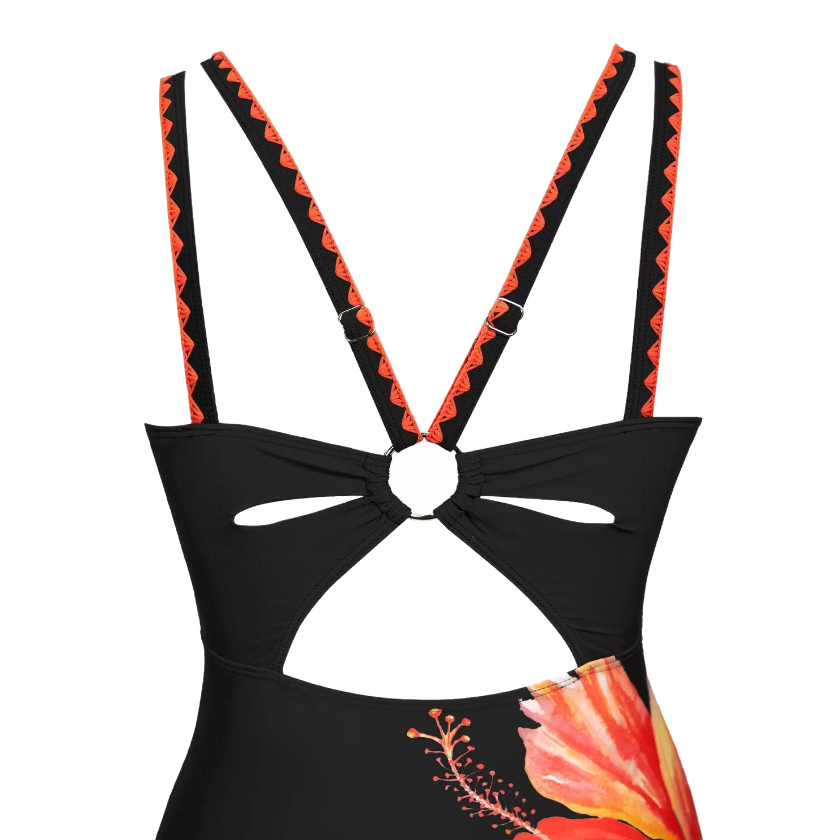 Floral Print Backless Push-Up One Piece Swimsuit for Women Tight Fitting Sexy Design European American Style Summer Vacation Wear_voghion.com