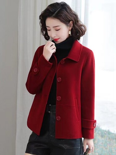 Women's Short Wool Coat Autumn New Chloé Style Loose Fashion Casual Versatile Button Open Front Coat
