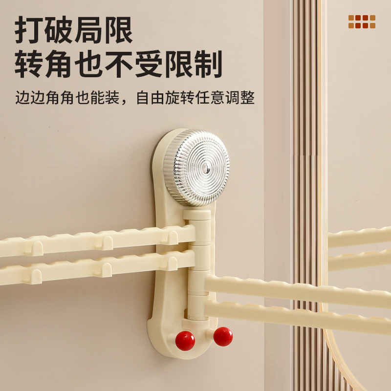 多杆加厚毛巾挂架吸盘免打孔壁挂旋转置物架毛巾杆多功能挂架批发|undefined