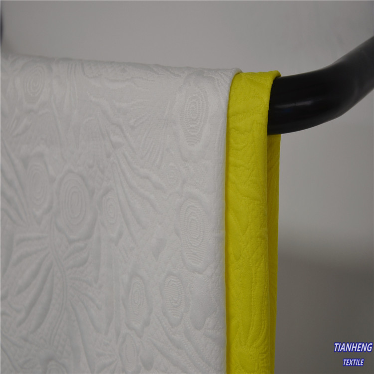 现货全涤全涤植物花提花时尚时装西装外套短裤短裙连衣裙面料批发