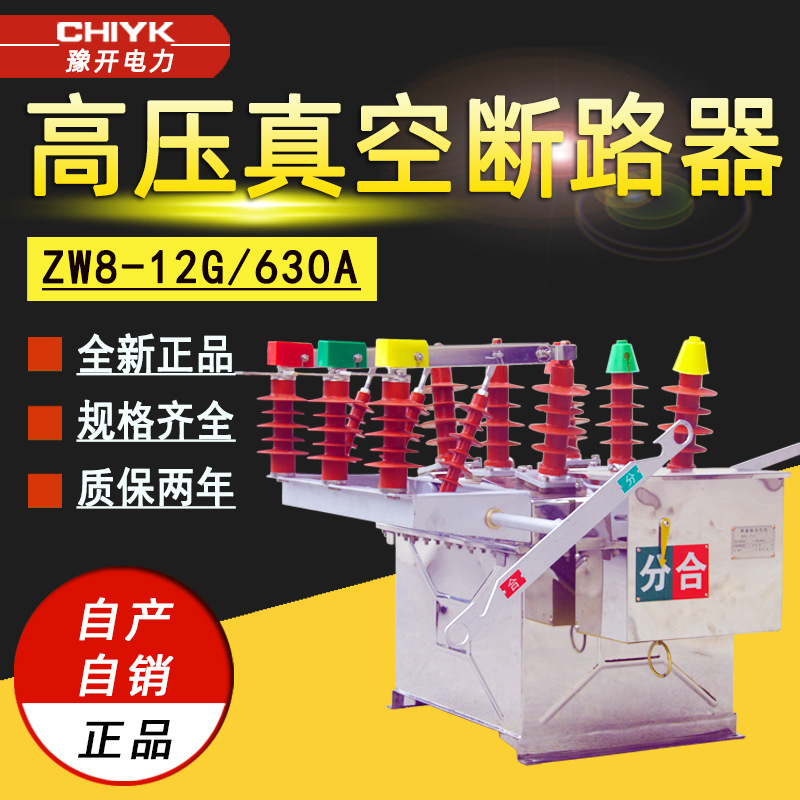 ZW8-12G/630A户外高压真空断路器10kV手动带隔离高压真空柱上开关