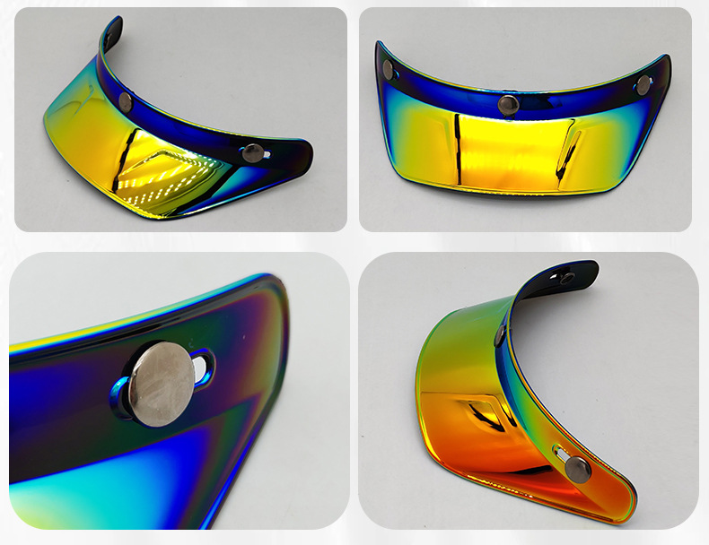 Retro Helmet-Specific Visor for Motorcycles, Three-Buckle Style, Universal Sunshade Accessory for 3/4 Helmets