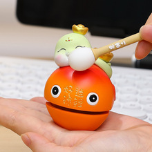 新款小木鱼家居摆件情绪稳定解压公仔办公室工位装饰树脂木鱼新款