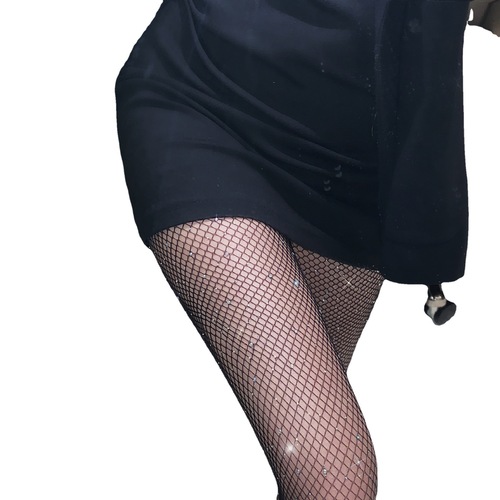 Hot diamond fishnet stockings, sexy fishnet stockings, internet celebrity with diamond ins, shiny pantyhose, sexy diamond stockings, white must-have for disco